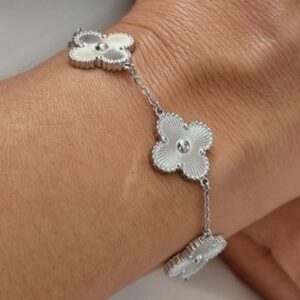 Pulsera Clover Plateada